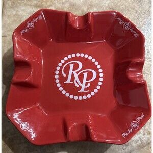 Rocky Patel Cigar Ashtray RP Advertisement Red Square Ceramic